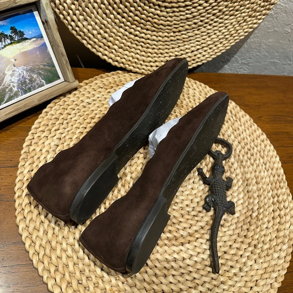 French Sole fs/ny Jigsaw Brown Suede Ballet Flats, Size 8.5 B Orig $220 - Picture 4 of 12